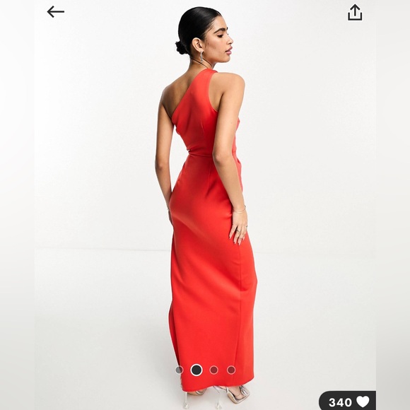 Red ASOS One Shoulder Dress - Picture 2 of 7